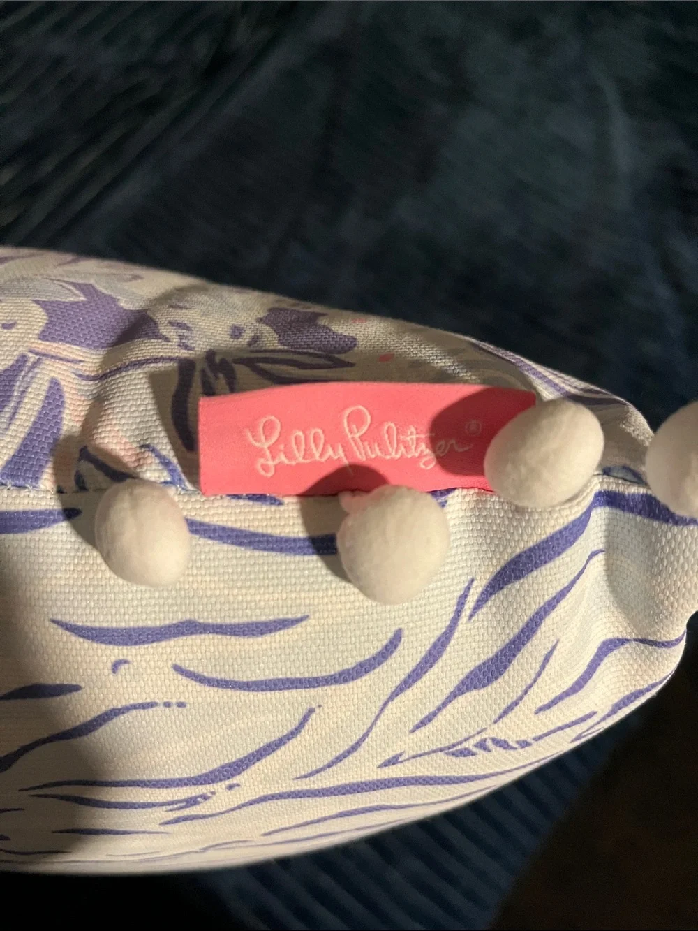 Lilly Pulitzer Lavender Floral Pom-Pom Accent Pillow